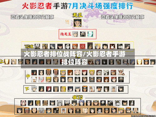 火影忍者排位战阵容/火影忍者手游排位阵容