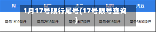 1月17号限行尾号(17号限号查询)-第2张图片