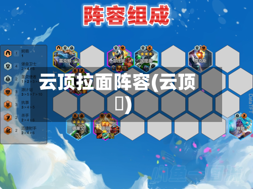 云顶拉面阵容(云顶滙)