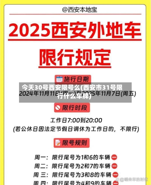 今天30号西安限号么(西安市31号限行什么车牌)