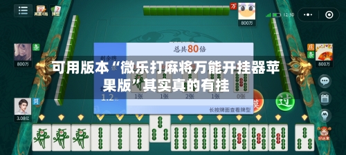 可用版本“微乐打麻将万能开挂器苹果版”其实真的有挂-第2张图片