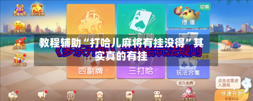 教程辅助“打哈儿麻将有挂没得”其实真的有挂-第3张图片