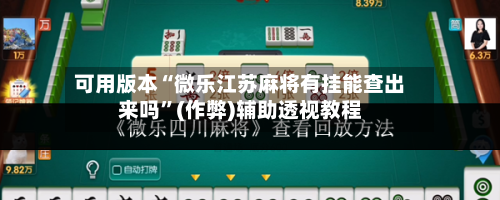 可用版本“微乐江苏麻将有挂能查出来吗”(作弊)辅助透视教程-第2张图片