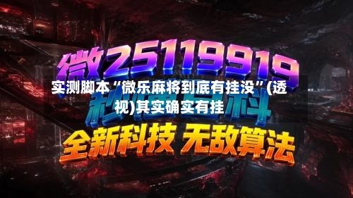 实测脚本“微乐麻将到底有挂没”(透视)其实确实有挂-第3张图片