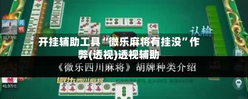 开挂辅助工具“微乐麻将有挂没”作弊(透视)透视辅助-第2张图片