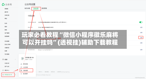 玩家必看教程“微信小程序徽乐麻将可以开挂吗	”(透视挂)辅助下载教程-第2张图片
