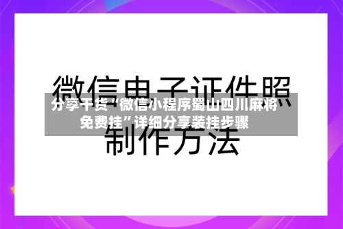 分享干货“微信小程序蜀山四川麻将免费挂”详细分享装挂步骤-第2张图片