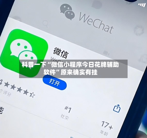 科普一下“微信小程序今日花牌辅助软件”原来确实有挂