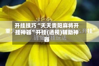 开挂技巧“天天贵阳麻将开挂神器”开挂(透视)辅助神器-第2张图片