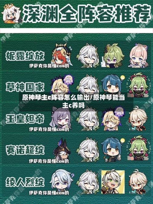 原神琴主c阵容怎么输出/原神琴能当主c养吗-第2张图片