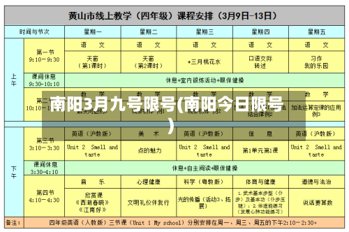 南阳3月九号限号(南阳今日限号)