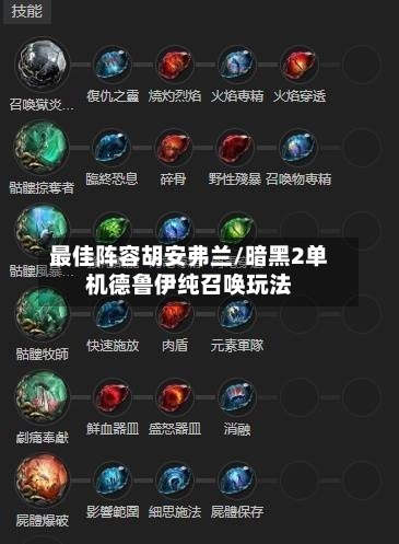 最佳阵容胡安弗兰/暗黑2单机德鲁伊纯召唤玩法-第3张图片
