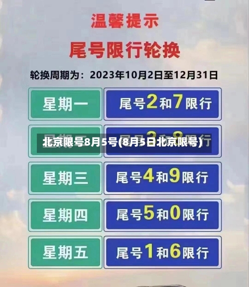 北京限号8月5号(8月5日北京限号)-第2张图片