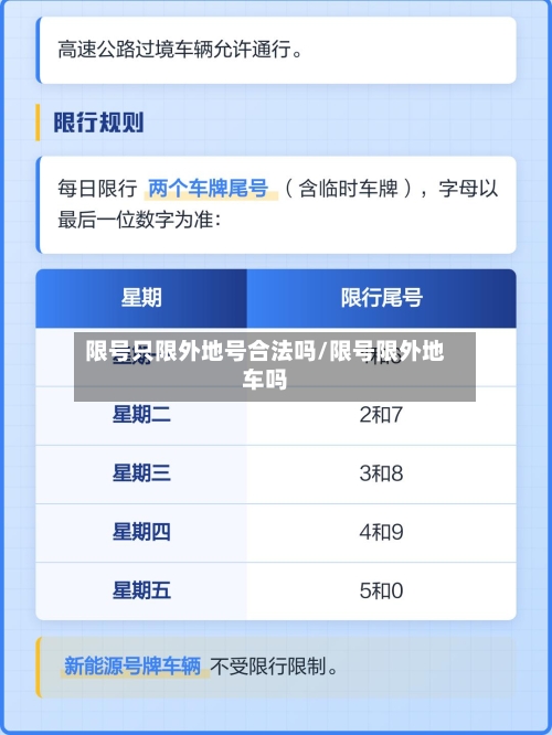 限号只限外地号合法吗/限号限外地车吗