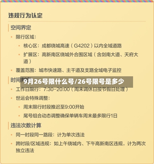 9月26号限什么号/26号限号是多少