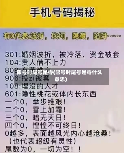 限号时尾号是零(限号时尾号是零什么意思)
